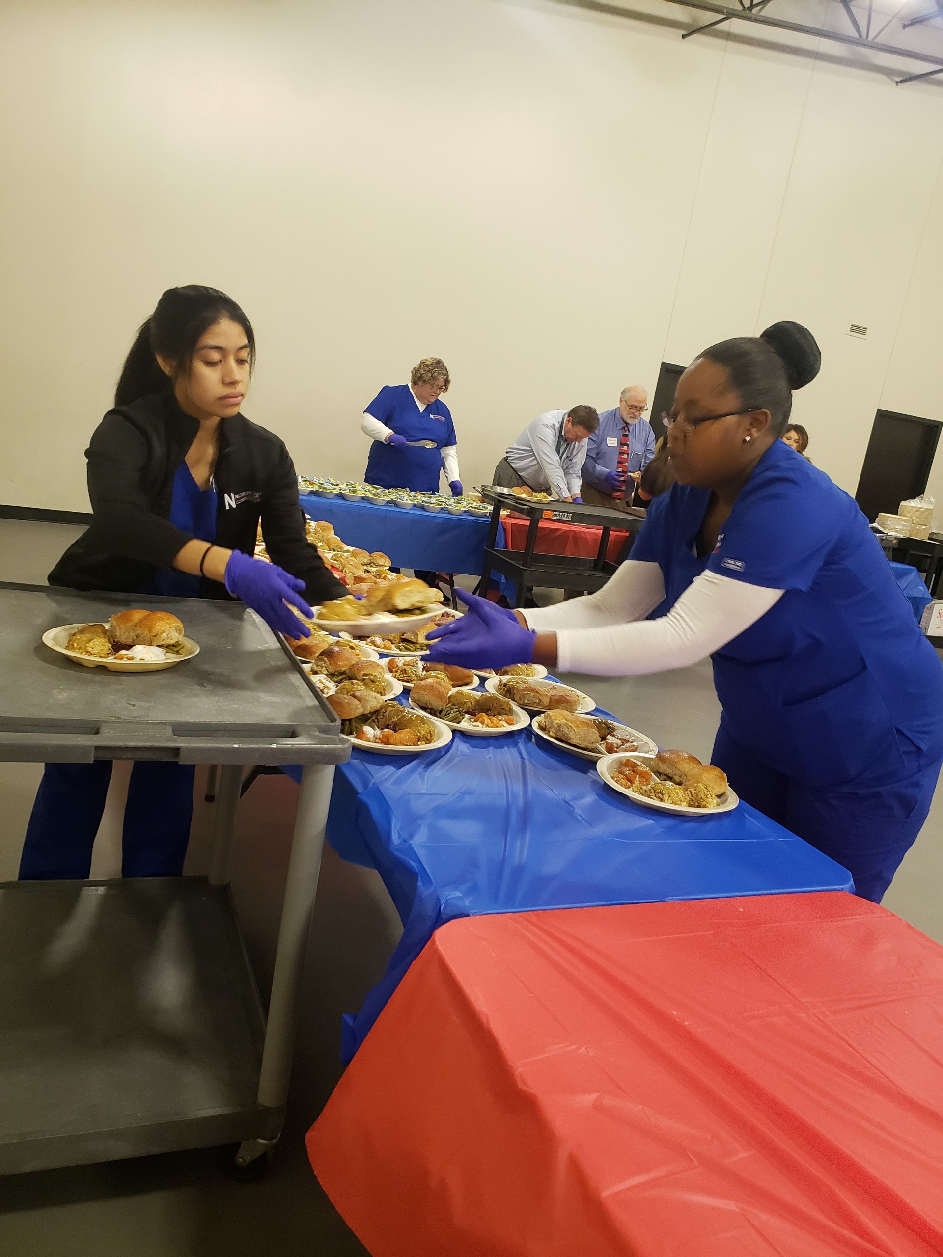 medical assistant students serving