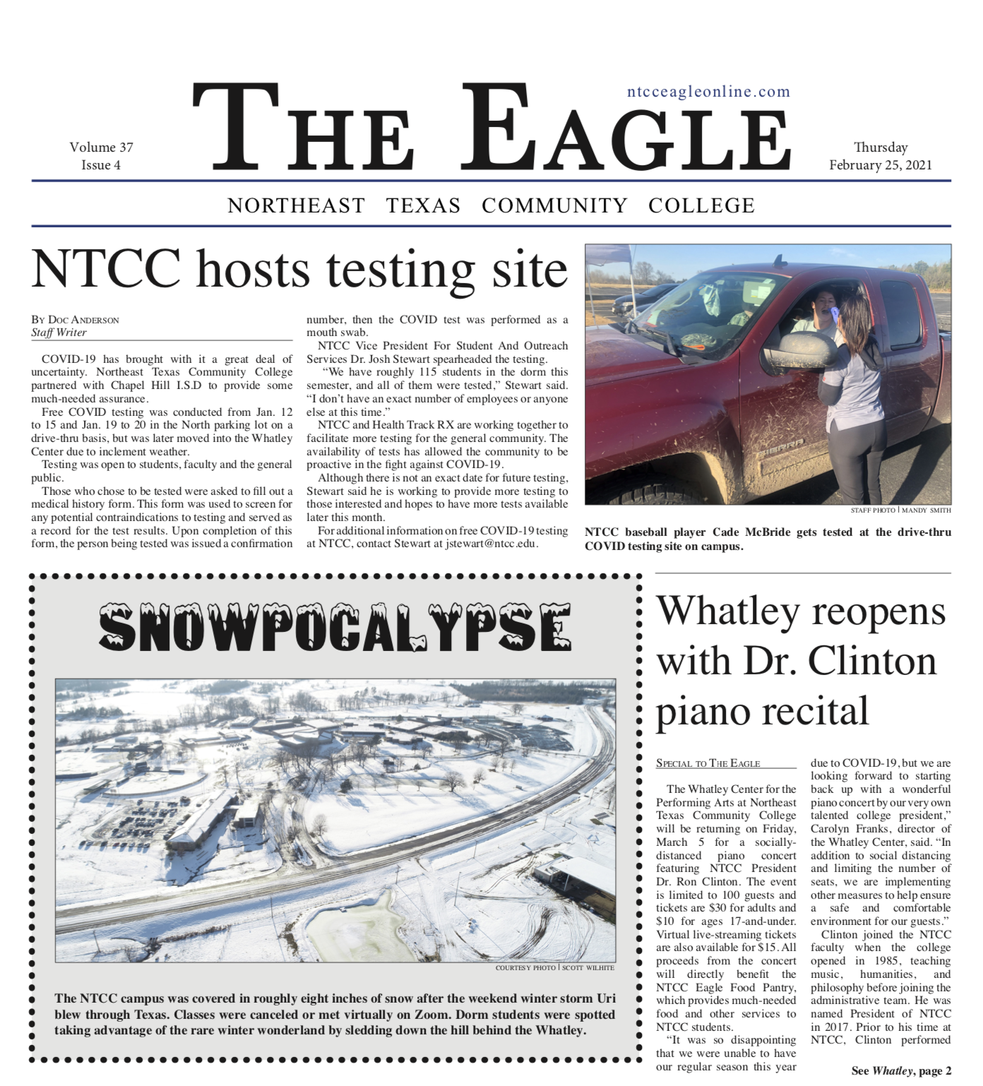 Screenshot of the eagle front page