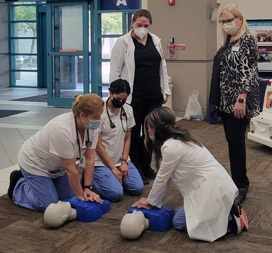 students at health fair