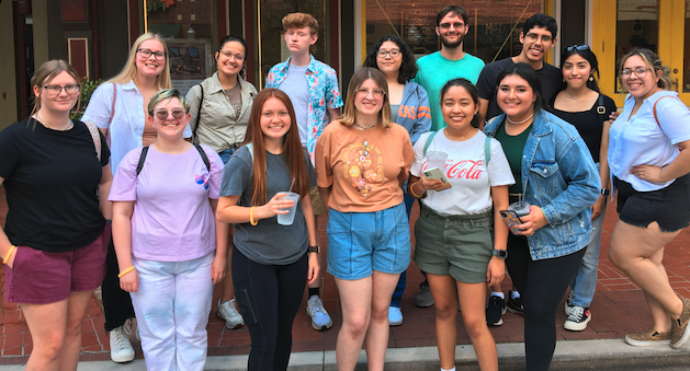 student group picture taken on trip