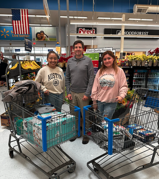 girls with Jim Ward at Wal-Mart