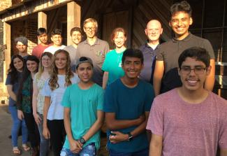 The group just before their Thursday night meal at the Austin Bistro of Jefferson.