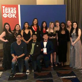 students dressed up for banquet