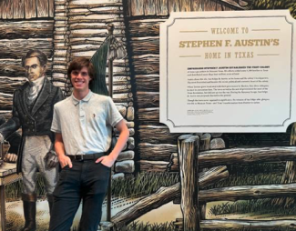 NTCC Honors Scholar Luke McCraw, who plays the role of Stephen F. Austin in the NTCC film