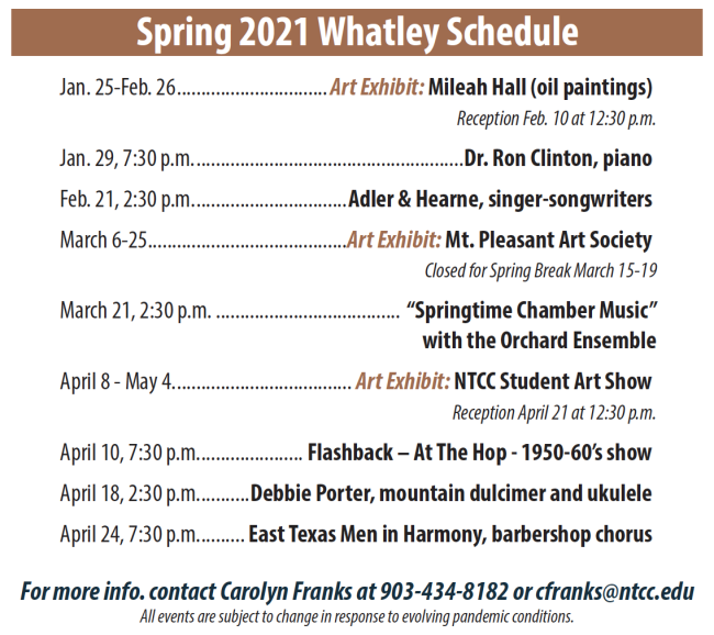 whitely schedule tentative