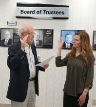 Thurman being sworn in