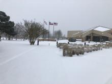 campus in snow