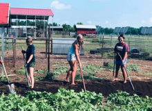 girls farming