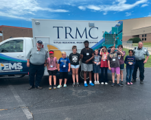 first responder students with ambulance