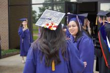 girl with decorated graduation hat