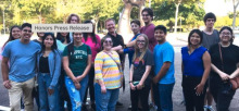 group of students who went on the trip posing for a picture