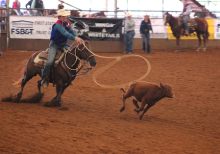 Brennen Wilson in the Tie down competition