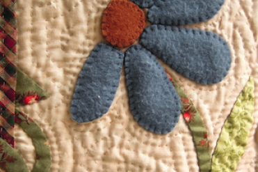 flower image on quilt